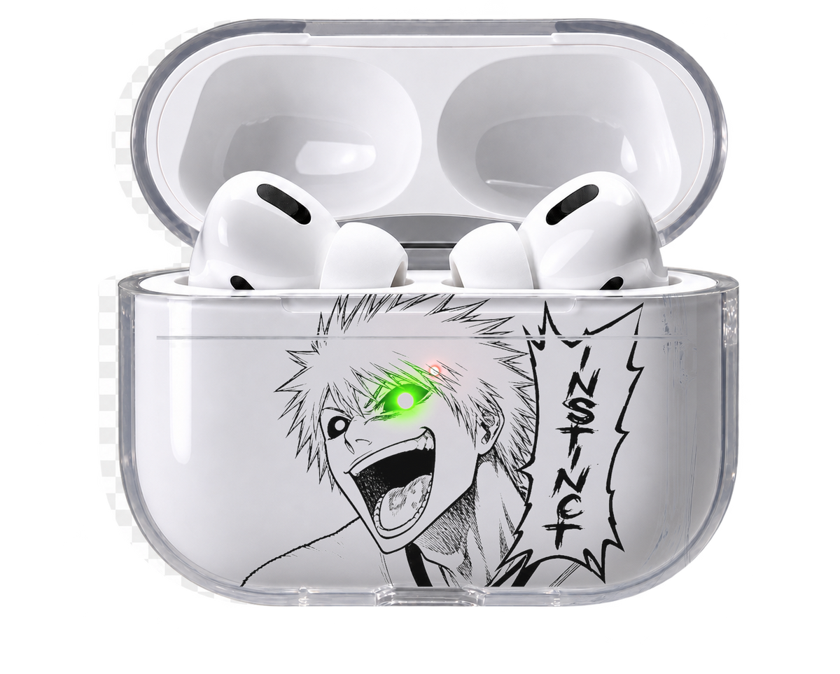 Ichigo Laugh transparent AirPods case, open