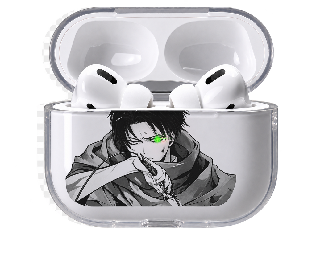 Levi Scarf transparent AirPods case, open