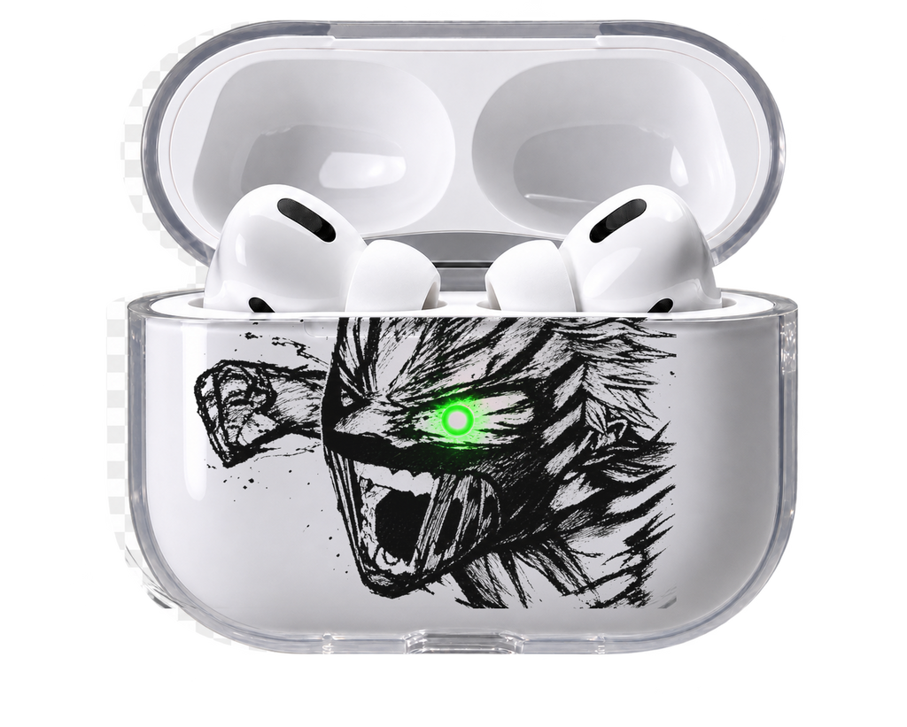 Monster Eye transparent AirPods case, open