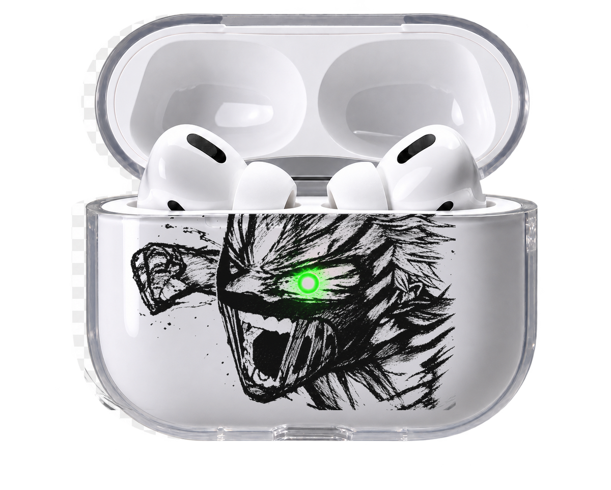 Monster Eye transparent AirPods case, open