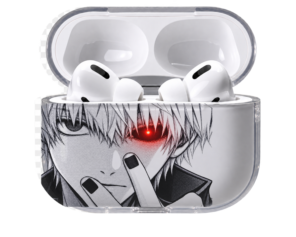 Gojo Red Eye transparent AirPods case, open