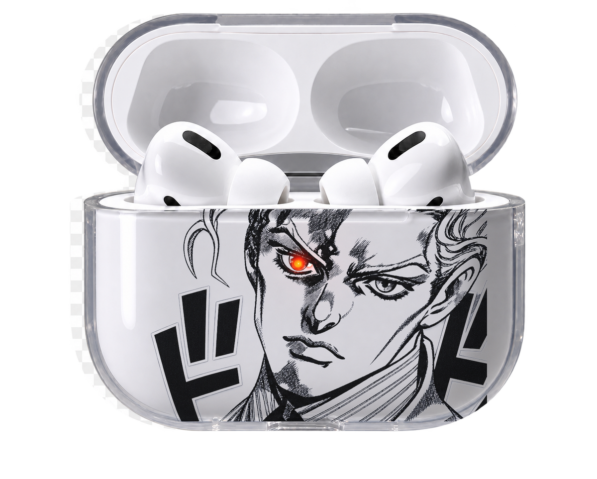 Golden Wind transparent AirPods case, open