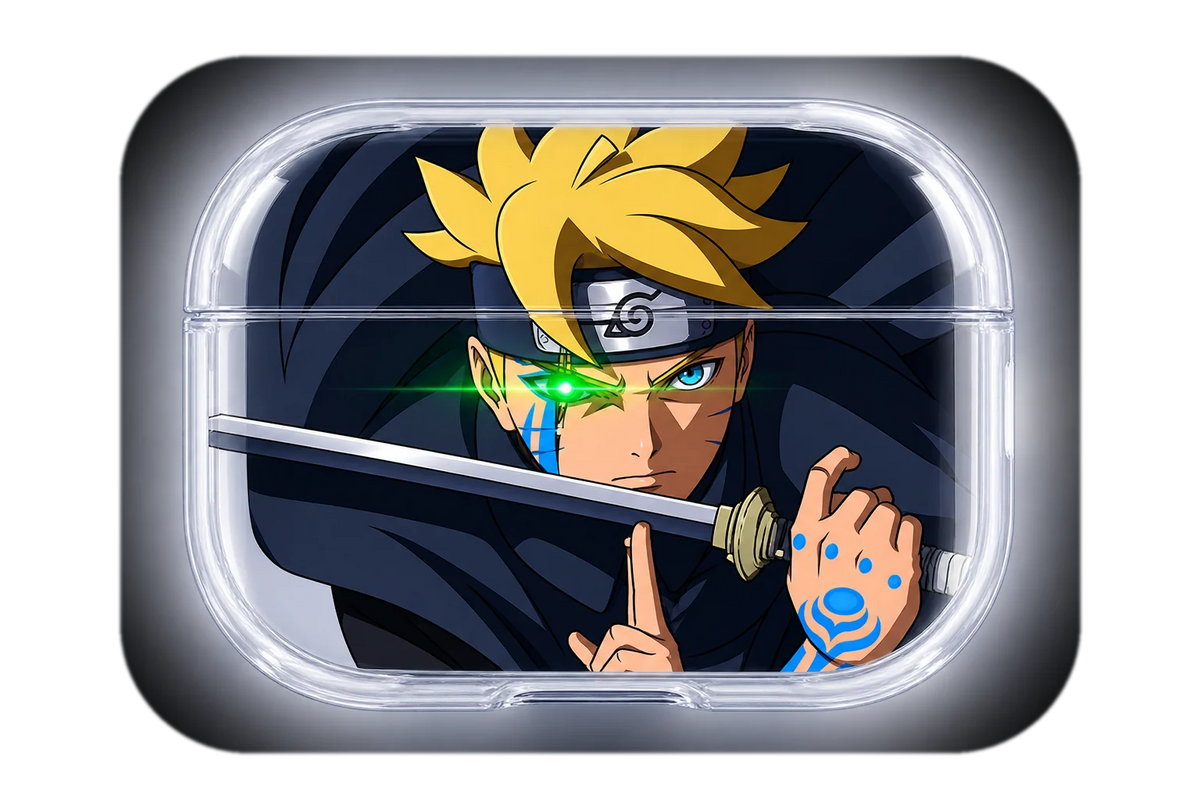 BORUTO BLADE transparent AirPods case concept, closed