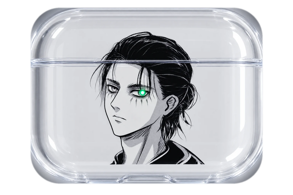 EREN PORTRAIT transparent AirPods case concept, closed