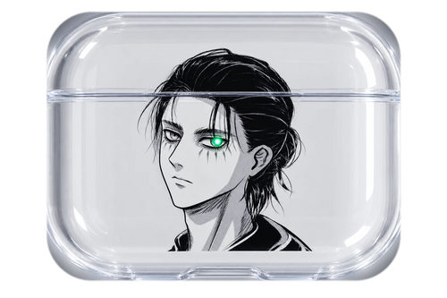 EREN PORTRAIT transparent AirPods case concept, closed