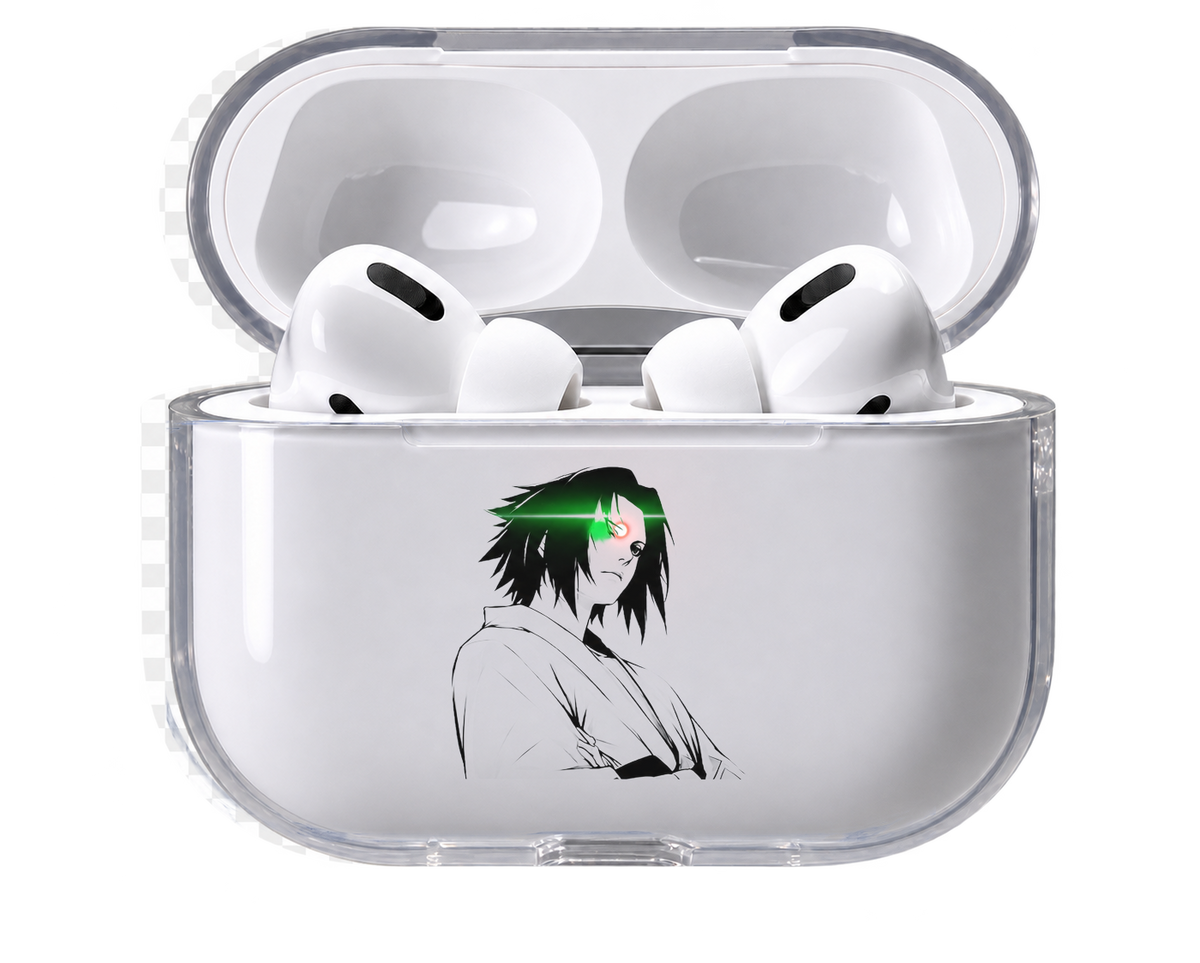 Sasuke Seated transparent AirPods case, open