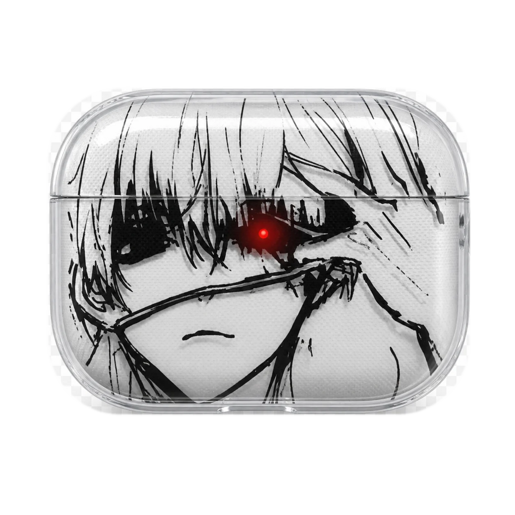 GOJO EYE CLOSEUP transparent AirPods case concept, closed